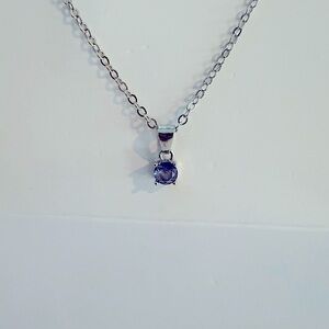 Effy Elegant Silver Necklace with Purple Gemstone